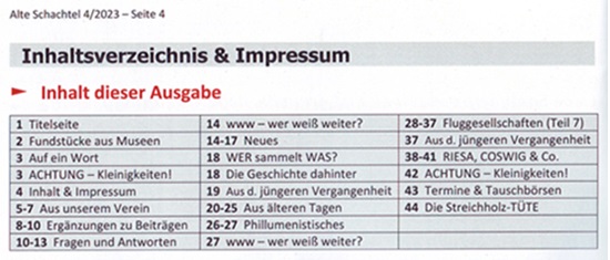 Inhalt Alte Schachtel 10-12/2023